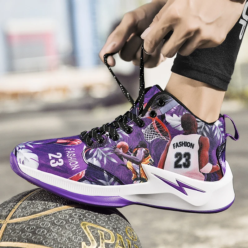 Новая баскетбольная обувь мужская кожаная Спортивная Мужская амортизирующая