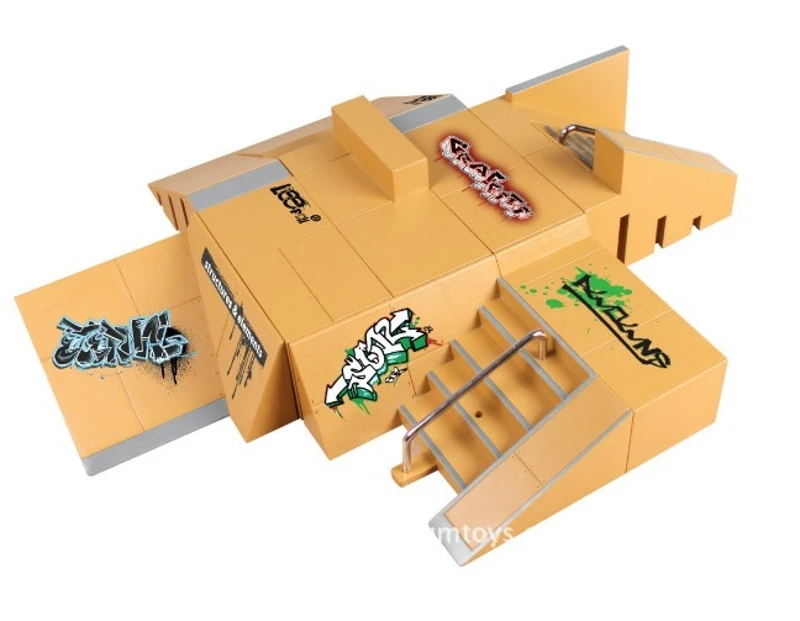 

Finger Skateboards Skate Ramp Parts Set Toy Finger Bike Fingers Training Sport Fingerboard Toys Skate Park Ramp Toy for Children