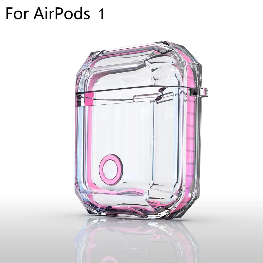 pink for 1 Мягкий прозрачный чехол для наушников Apple Air Pods, беспроводные наушники, защитный чехол, аксессуары для наушников, чехол для Airpod 1 2 - Цвет: pink for 1