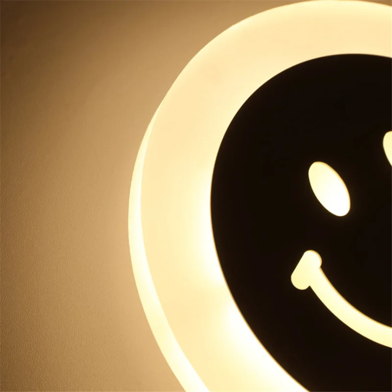 Настенный светильник со смайликом Креативный светодиодный для ванной коридора