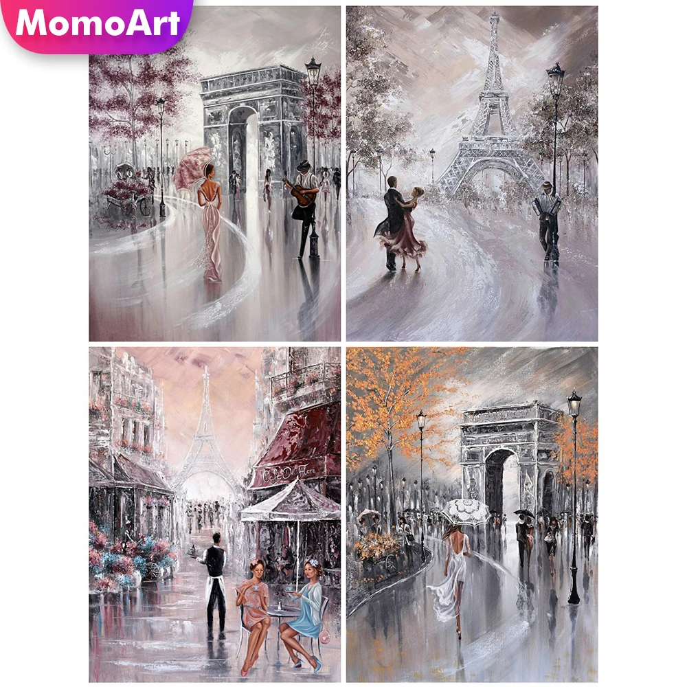 

MomoArt DIY 5D алмазов картина улица город полный дрель квадратный Бриллиантовая мозаика Пейзаж Вышивка крестиком Набор алмазной вышивки ручной ...