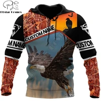 custom name animal love eagle 3d printed fashion men autumn hoodie sweatshirt unisex streetwear casual zip jacket pullover kj517