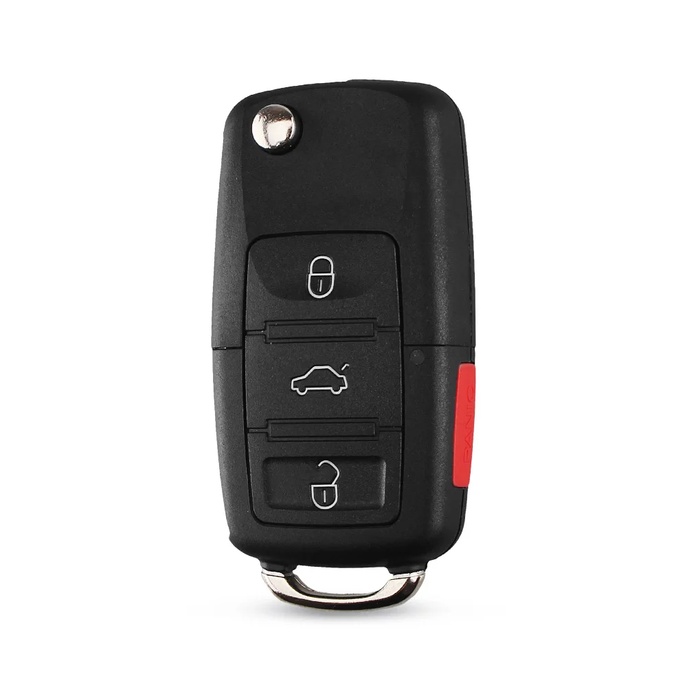 KEYYOU 3+ 1 Panic 4 Buttons Flip Remote Key Shell Fob Case fit for VOLKSWAGEN VW Touareg Switchblade Car | Автомобили и мотоциклы
