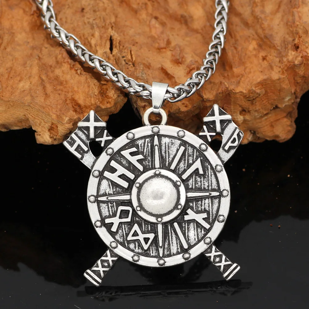 

Norse Mythology Viking Axe Alloy Pendant Necklace Men's Jewelry Fashion Simple Sweater Chain free shipping items