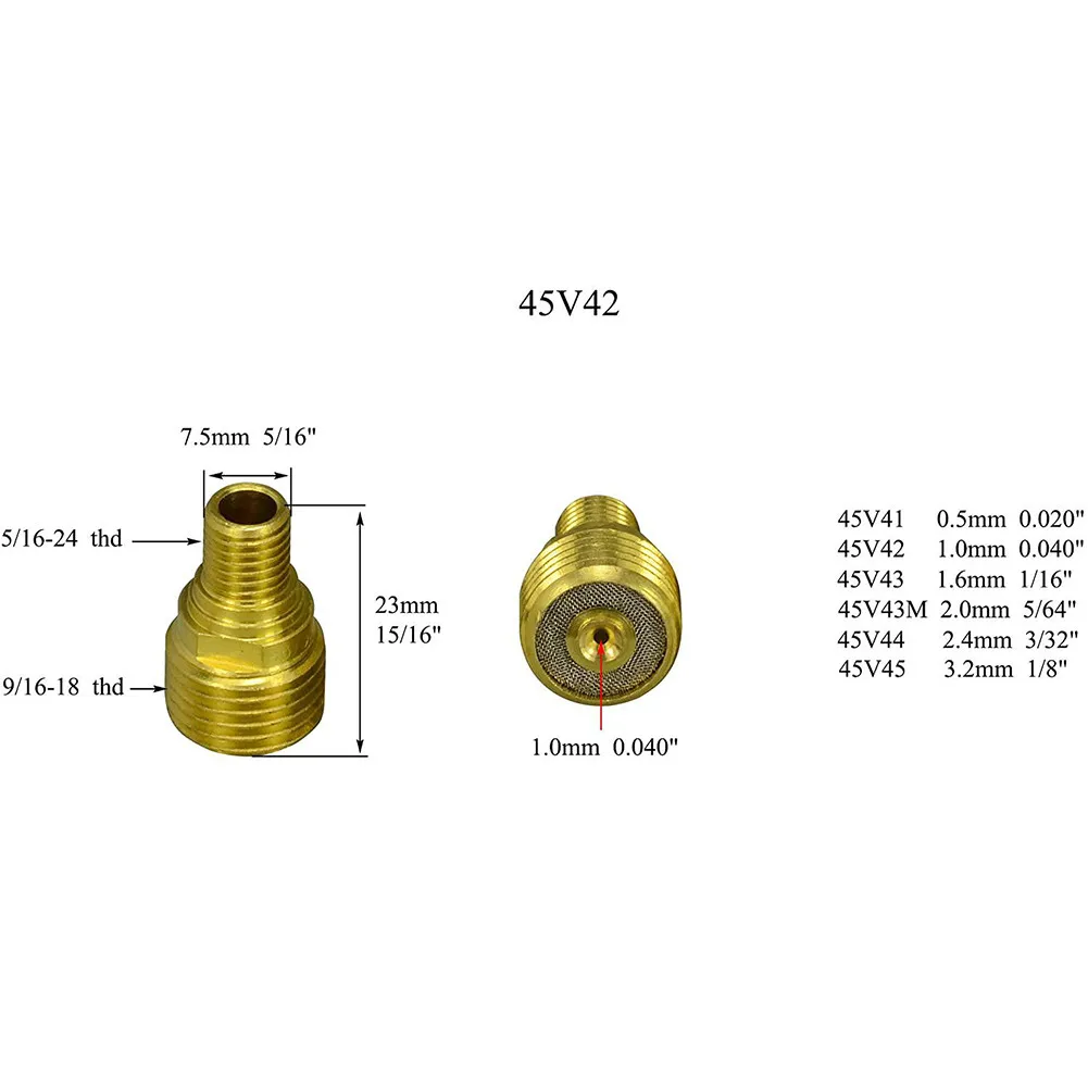 

Accessories Collet Body Equipment TIG Gas Lens Fit WP 9 20 25 Pyrex Cup