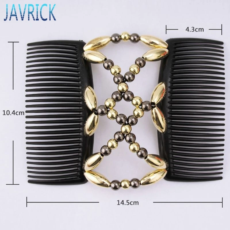 Женская эластичная заколка для волос двойная Волшебная расческа ручной работы с