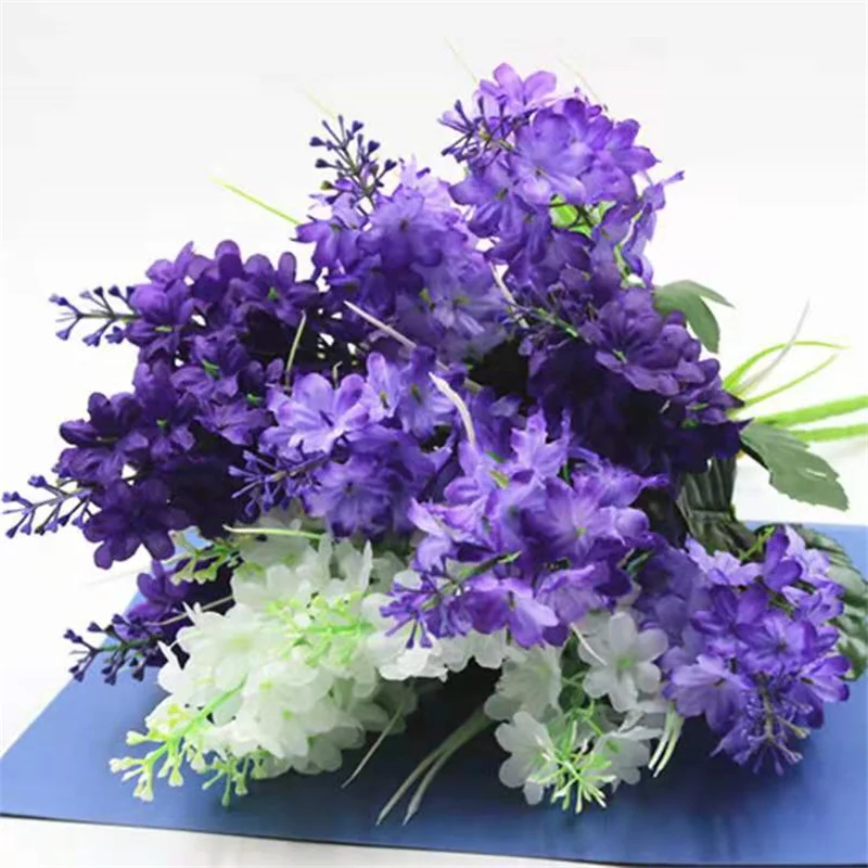 

5 Heads Hyacinth Violet Flower Branch Bridal Floral Ornamental Flore Wedding Decoration Fake Flowers Artificial Flowers