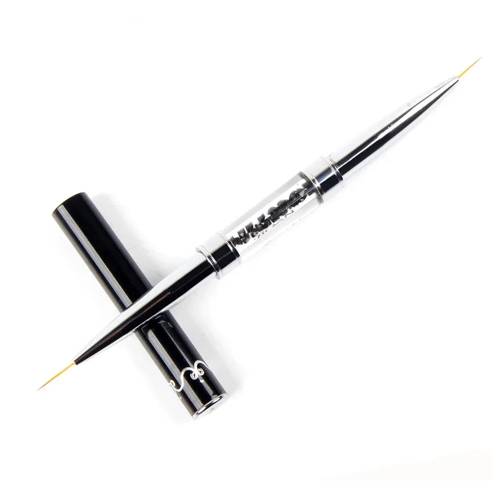 

BQAN Nail Brush Black Double Head Crystal Handle Line Drawing Brush Painting Pen Gel Polish Crystal Nail Art Brush Manicure Tool