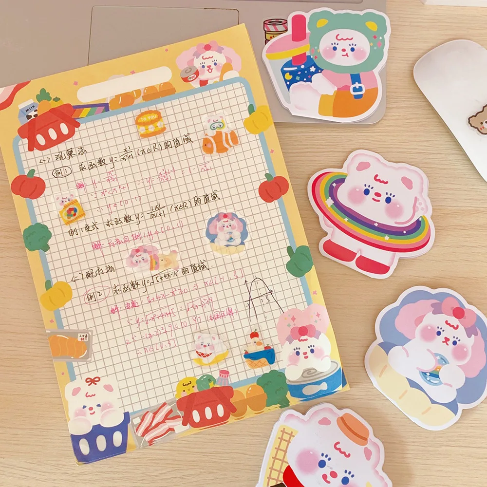 

48pcs Korea Bear Cartoon Cute Sticker DIY Luggage Label Home Post Sticker Laptop Bag Cup Accessory