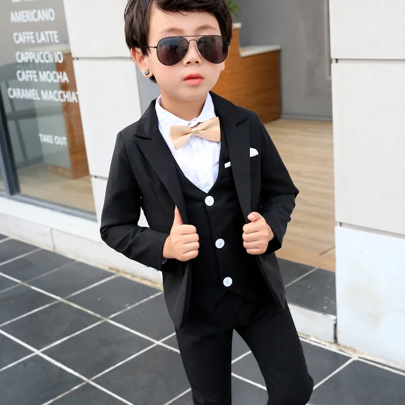 Костюм для мальчиков Вечерние Детские костюмы Куртка Жилет Брюки 3 предмета