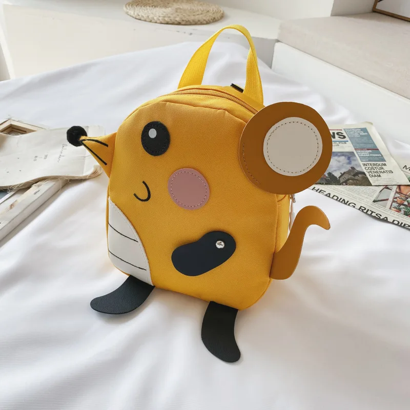 Korean Style Kindergarten Children's nylon Schoolbag mochilas   Cartoon kawaii bag Cute mouse  Animal Boy Girls' Zipper Backpack