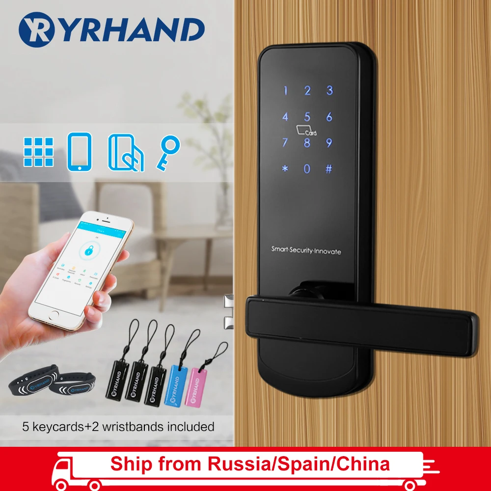 TTlock Bluetooth WiFi умный электронный дверной замок с клавиатурой умный дверной замок для дома Airbnb дом квартира с приложением пульт дистанционного управления