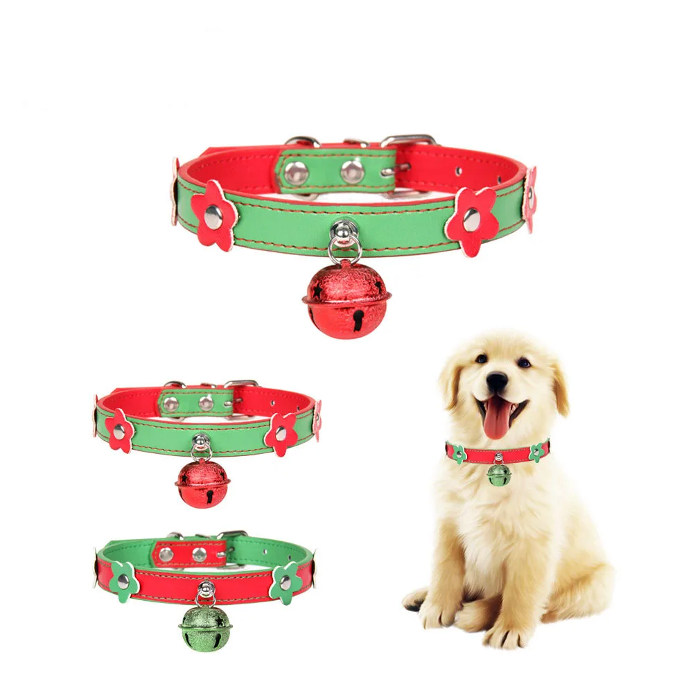 Рождественский цветок колокольчик из искусственной кожи ошейник для домашних