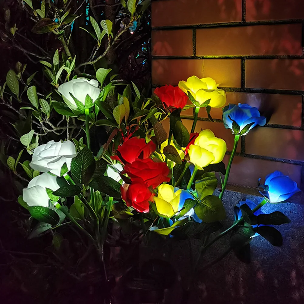 Festa de Natal Jardim ao ar Rosa Flor Solar 5 Led Fada Lâmpada Livre Quintal Caminho Gramado Terra Paisagem Noite Decoração 2 Pçs Luz