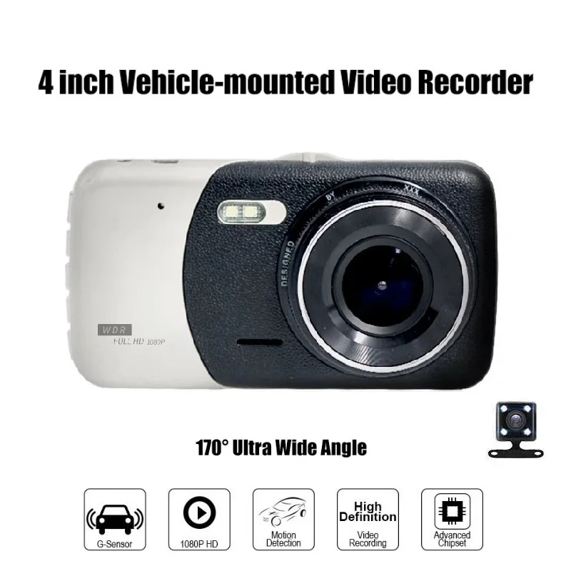 4 0 дюйма HD 1080P Автомобильный видеорегистратор с двумя объективами камера ночного
