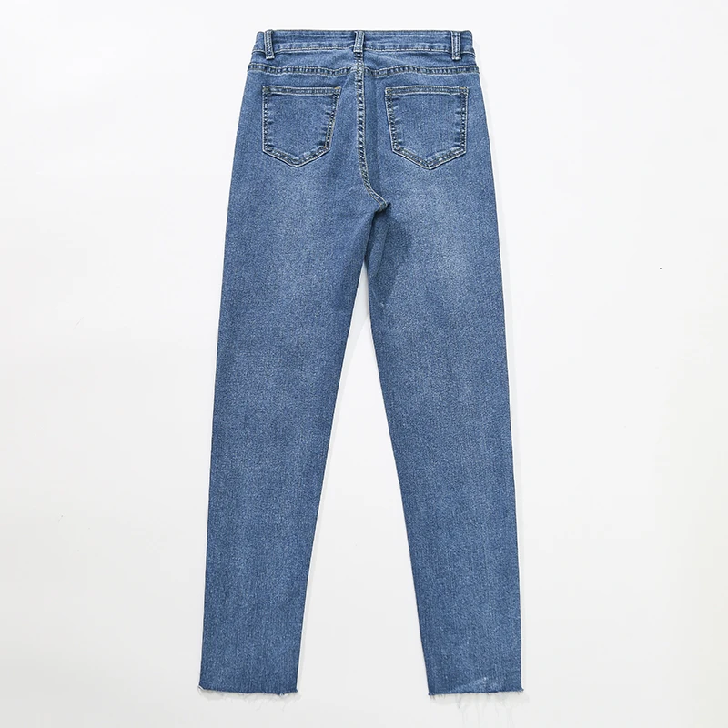 

TongSiHai Jeans Women Ladies Fashion High Waist Stretch Denim Pencil Pants Girls Cotton Elastic Slim Streetwear Vaqueros Mujer