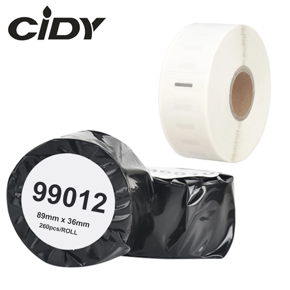 

CIDY 1 roll Compatible for Dymo 99012 Label 36*89mm 260Pcs/Roll Compatible for LabelWriter 400 450 450Turbo Printer SLP 440 450
