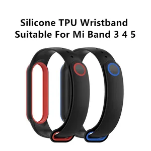 Silicone TPU Wristband Suitable For Mi Band 3 4 5 Two-color Replacement
Strap Three-point Wristband Smart Wearable Devices
