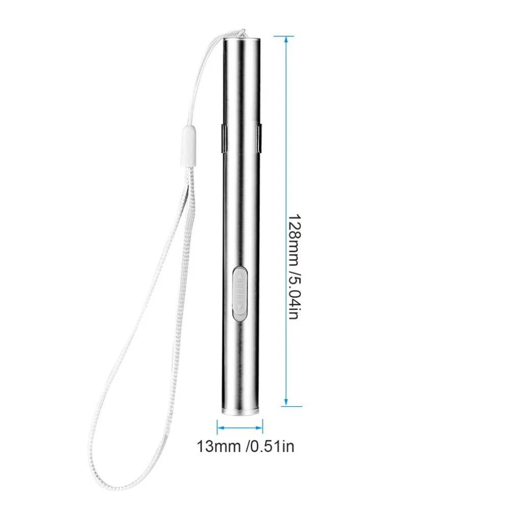 

Medical Handy Pen Light USB Rechargeable Mini Nursing Flashlight LED Torch + Stainless Steel Clip Quality & Professional