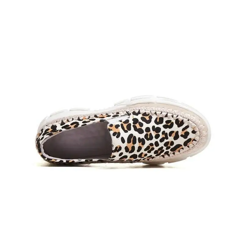 Осенняя обувь на платформе с толстой подошвой из желтого конского волоса женские