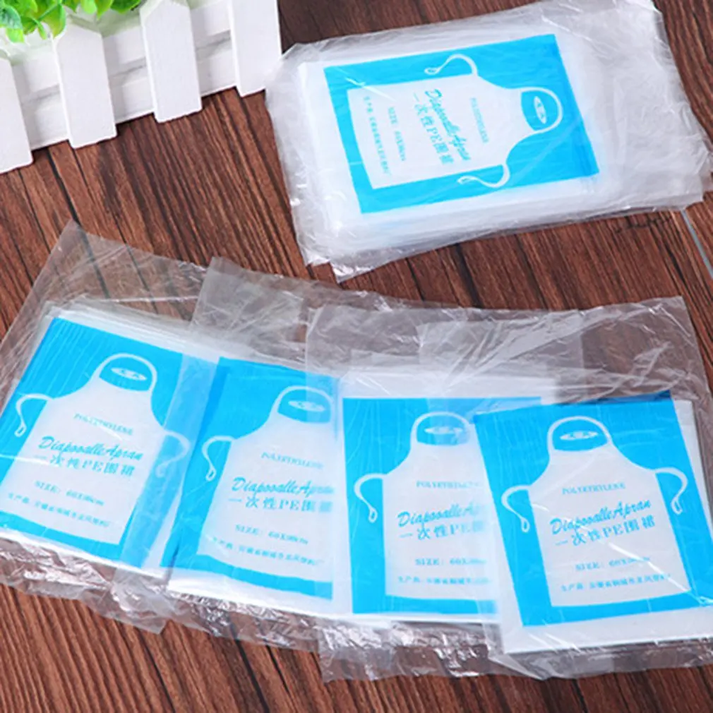 Одноразовый пластиковый фартук для фондю водонепроницаемый маслостойкий с