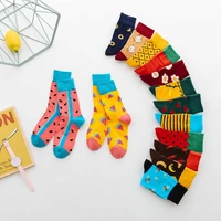 fashion sweet socks interesting fruit socks in tube fashion women socks women autumn and winter pineapple watermelon monkey cott