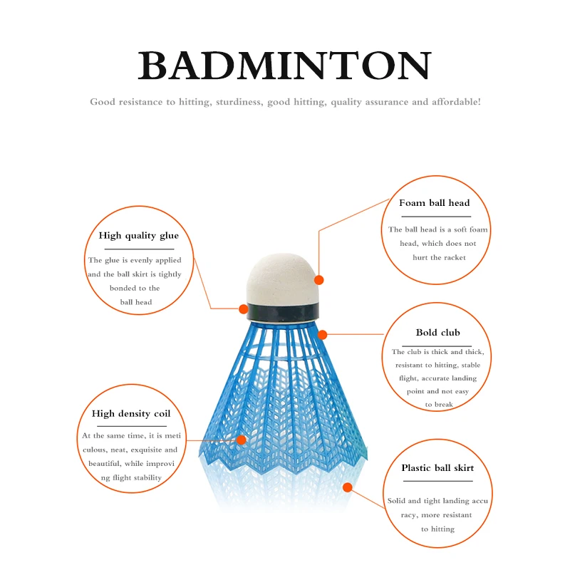 

12Pcs/Lot Badminton Speed Durable Badminton Ball For Training Exercise Foam+Plastic For Practice And Casual Playing
