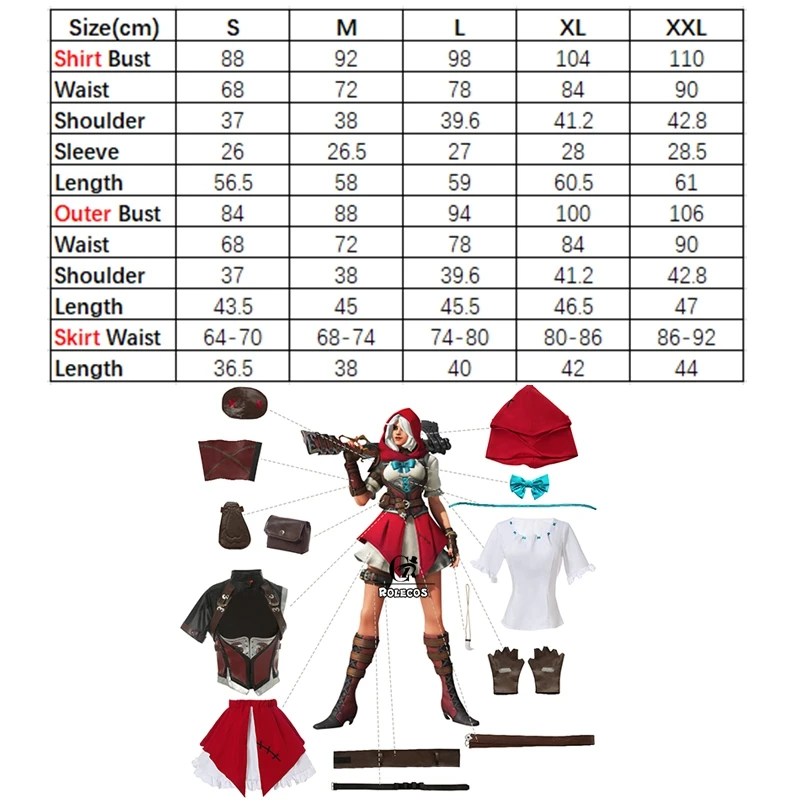 Костюм для косплея ROLECOS Game Over Ashe Watch маленький красный костюм OW женская рубашка
