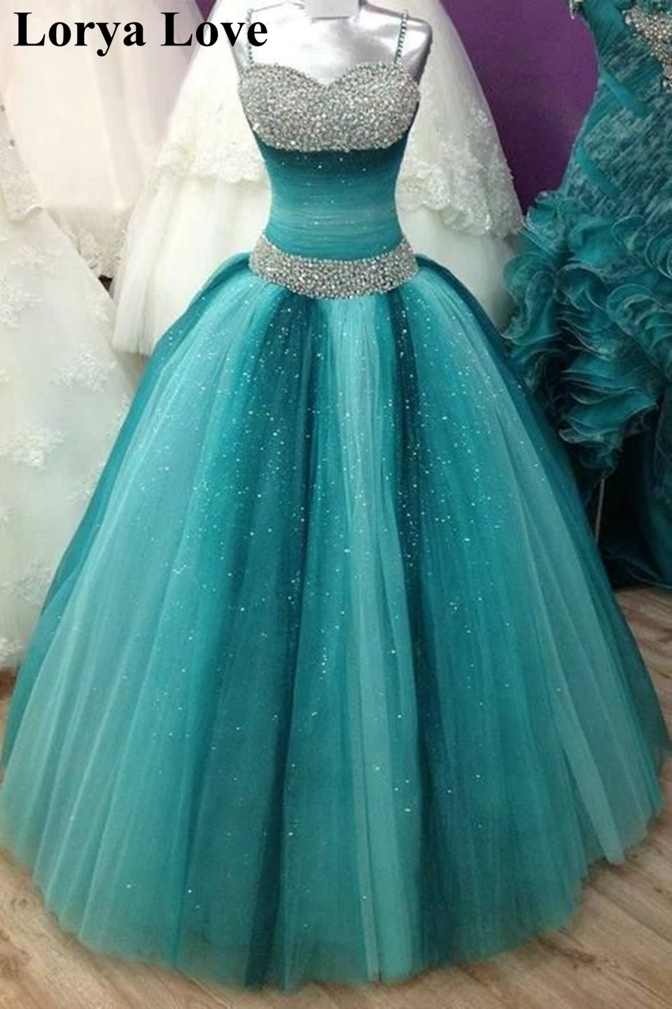 

Beading Crystal Ball Gown Maxi Prom Dresses 2020 Women Party Night Fluffy Sequin Vestidos Gala Robes Elegant Tulle Evening Gowns