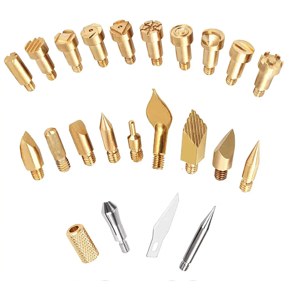 

New 23pcs Soldering Iron Tool Kit Wood Burning Pen Tips & Stencil Set Carving Burner Wood Burning Pyrography Tool Assortment Kit