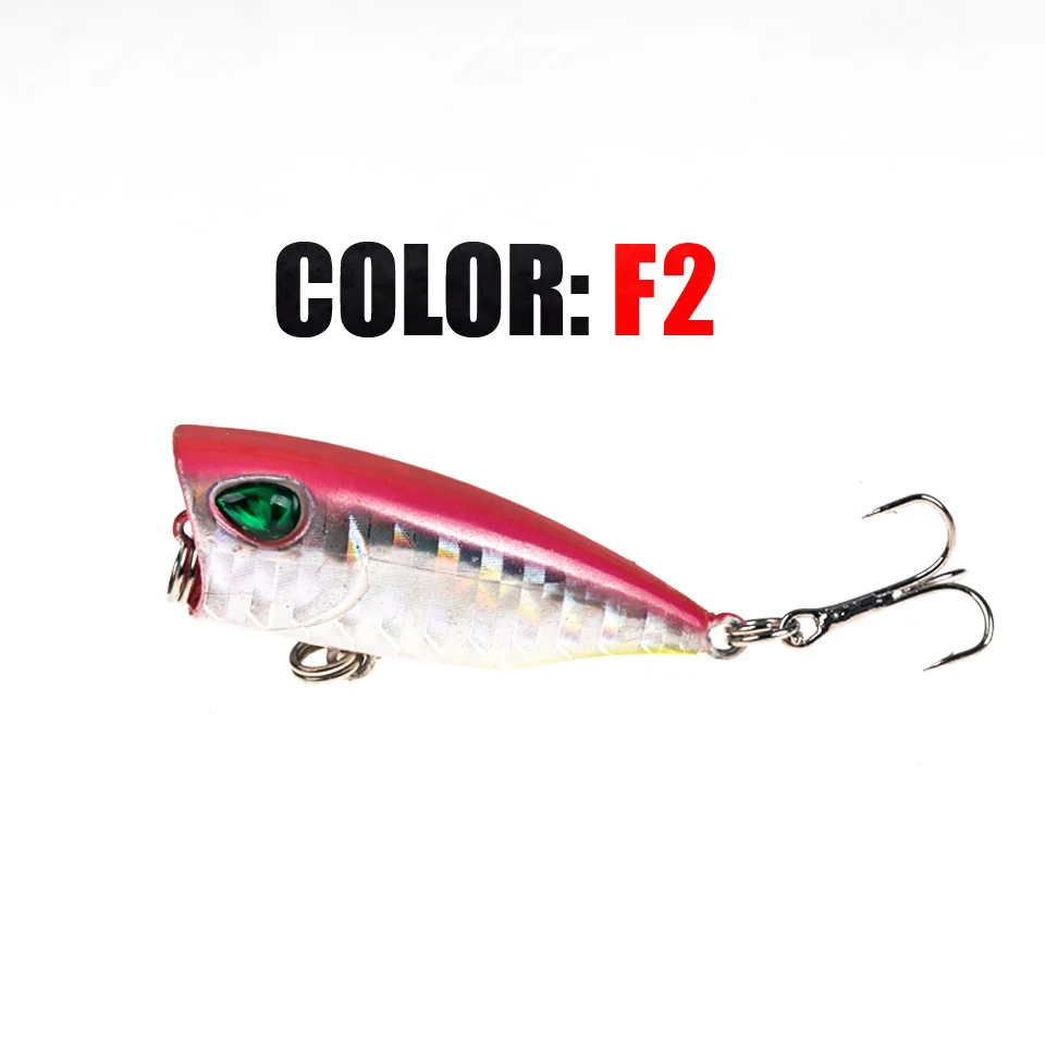40mm 3g Mini Popper Fishing Lure Hard Bait Artificial Poper Topwater Bass Trout Pike Crankbait Crank Wobbler | Спорт и развлечения