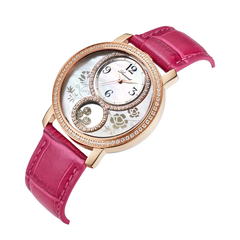 

LUOSCAT Genuine ladies watch 2020 new fashion trend waterproof hollow diamond leather watch female models