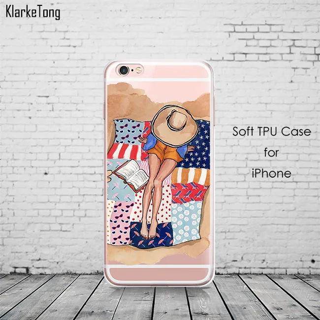 Летние дорожные пляжные прозрачные мягкие силиконовые чехлы для девушек iPhone 11 Pro
