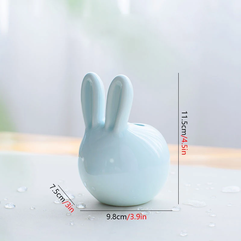 Blue-Rabbit Милые Мини Керамические животные растение ваза картон суккулент плантатор Настольный Celadon цветочный горшок Декор фея украшения для дома и офиса - Цвет: Blue-Rabbit