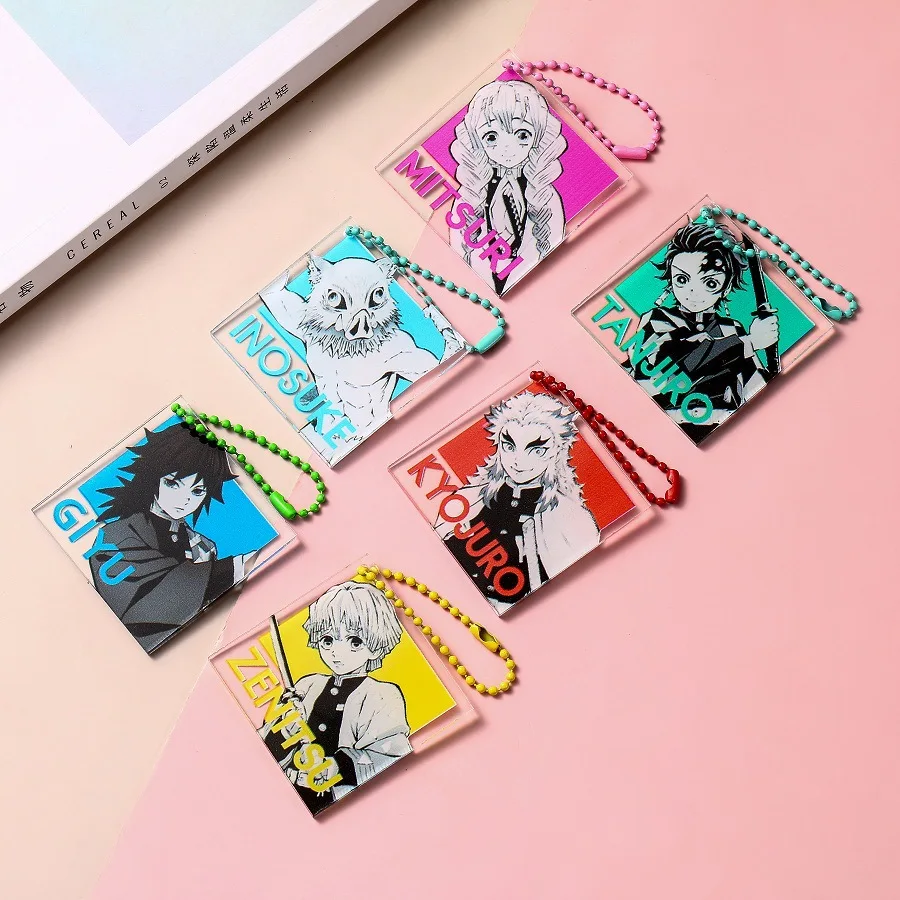 

Ghost Slayer's Blade Acrylic Keyring Keychain Pendant Surrounding the same accessories