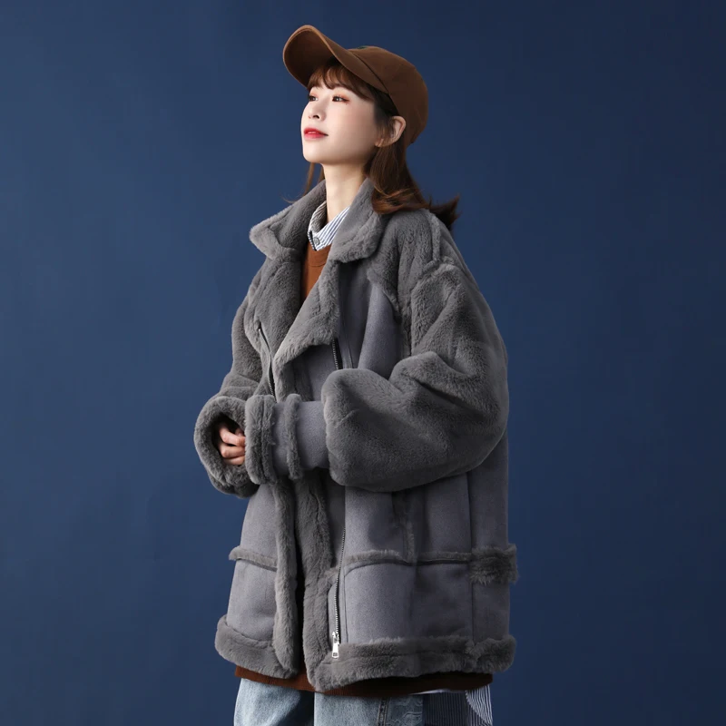 Новинка 2022 Женское зимнее пальто из искусственного меха ягненка женское