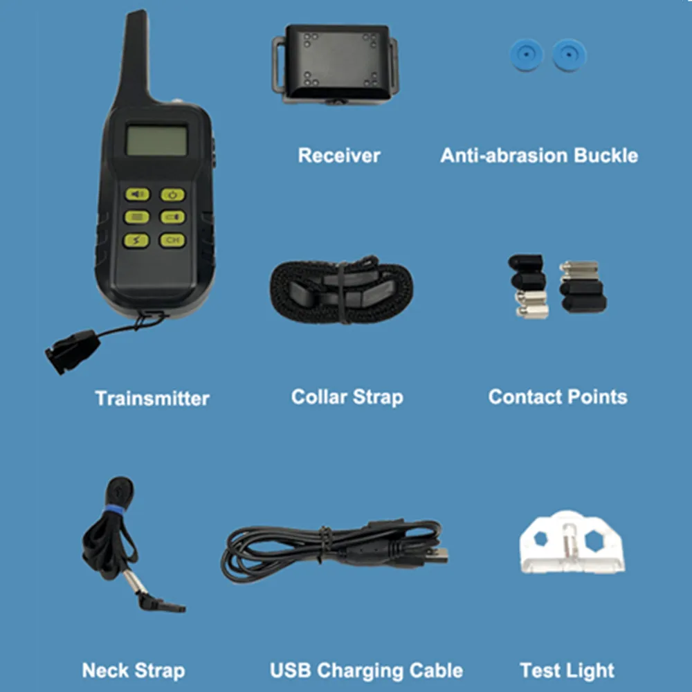 Electric LCD Dog Training Collar 1100 yards Waterproof Rechargeable Remote Control Pet for All Size Shock Vibration Sound 50%off | Дом и сад