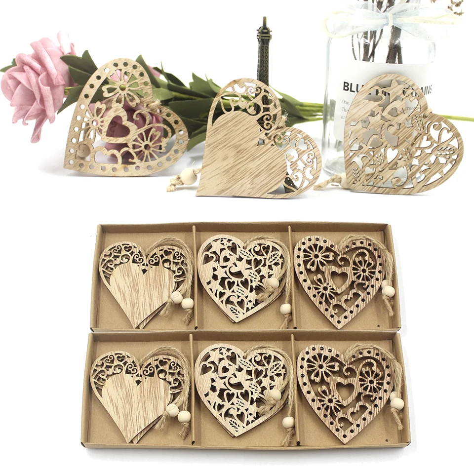 12 шт. деревянные подвесные украшения в виде сердца|Украшения своими руками для