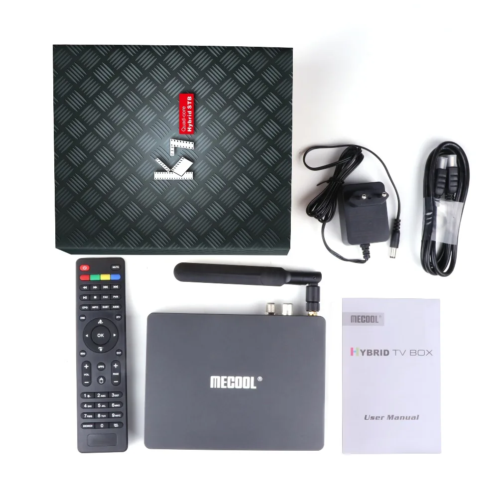 Mecool K7 ТВ Box Amlogic S905X2 DVB-S2+ DVB-T2+ DVB-C гребень 4 Гб DDR4 64 Гб Встроенная память Android 9,0 двухъядерный процессор Wi-Fi светодиодный антенна дисплея Декодер каналов кабельного телевидения