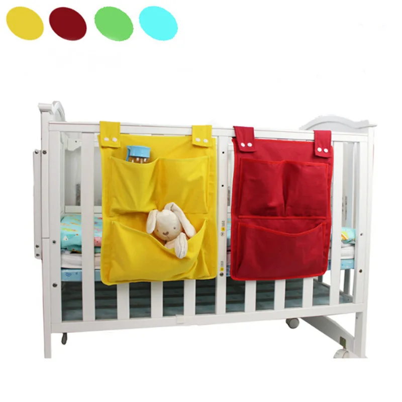 

Подвесная сумка для хранения детской кроватки, брендовый хлопковый органайзер для детской кроватки, 45*35 см, карман для игрушек, подгузников,...