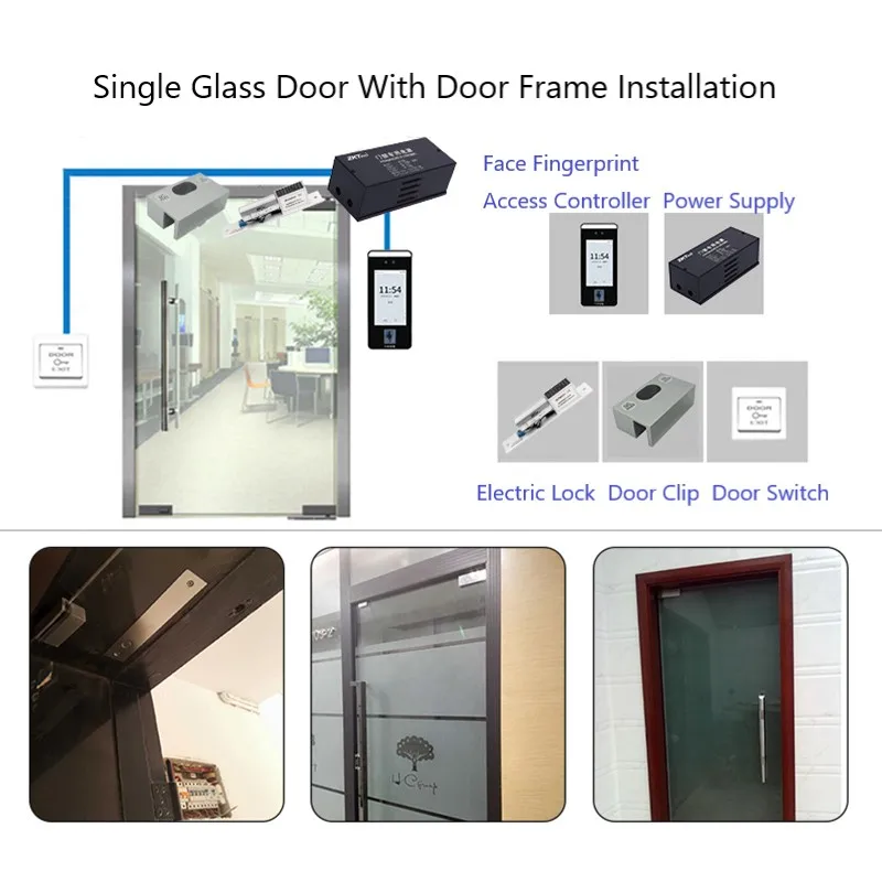 

70/80/90mm Electric Lock Clip Aluminium Ally 90mm Stainless Steel for 8-15mm Frameless Glass Door