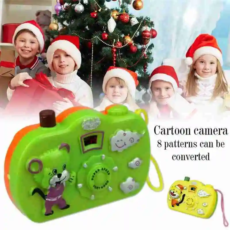 

Cartoon Light Projection Camera For Children Educational Need Toys Battery to Install No Random Color S5D7