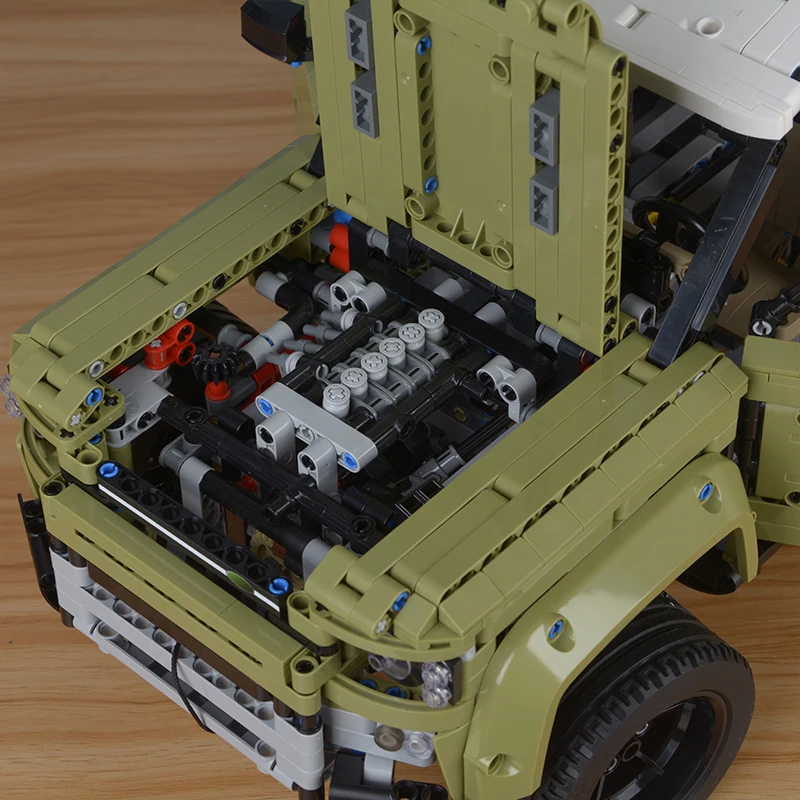 Зеленая версия Внедорожник Land Motor Rover Defender SUV модель строительных блоков Кирпичи