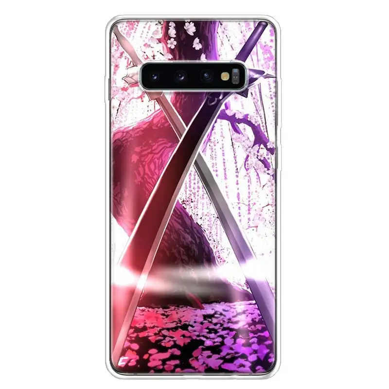 Чехол для телефона Sword Art Online Kirito и Asuna для Samsung Galaxy S23 S10 Plus S20 FE S21 S22 Ultra S10E S8 S9 + S7 Edge S на.