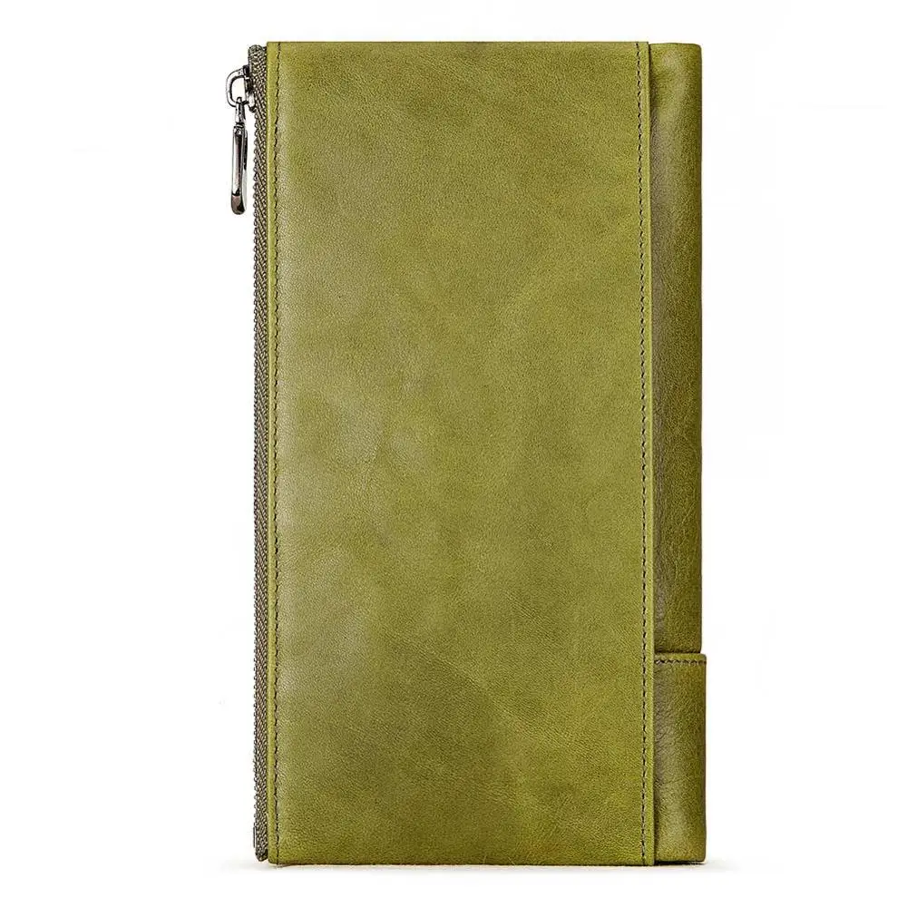 

KAVIS New RFID Genuine Leather Women Clutch Wallet Long Ladies Female Coin Purse Portomonee Clamp For Phone Bag Handy for Girls