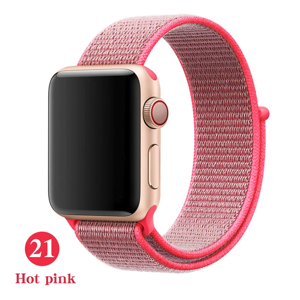Hot pink Ремешок для Apple Watch серии 5 4 iwatch 42 мм 38 мм 44 мм 40 мм correa Apple Watch ремешок 321 аксессуары для умных часов браслет - Цвет ремешка: Hot pink