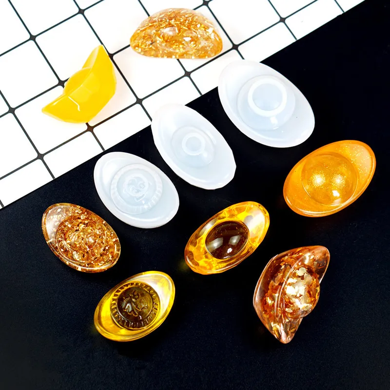 3 размера китайский золотой слиток 3D силиконовая форма для изготовления