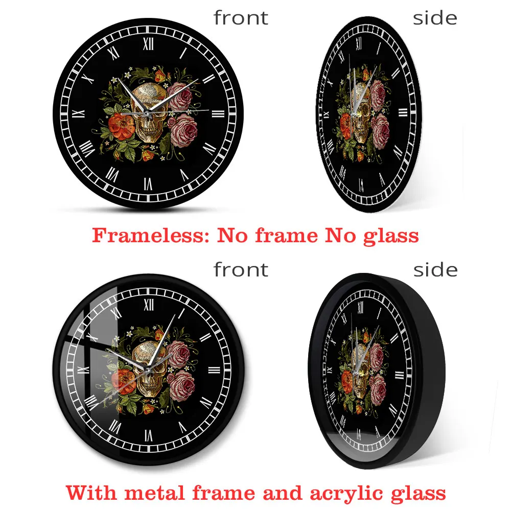 Татуированные настенные часы с черепом розами смерти зло убийца татуировка