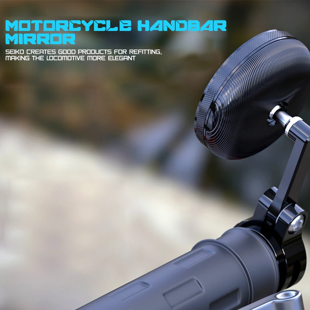 

16-18mm CNC Motorcycle Handlebar Bar End Rearview Rear View Side Mirrors Scooter Convex Glass Universal