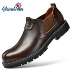 Новинка, мужские кожаные ботинки челси YEINSHAARS из натуральной кожи, осенняя повседневная обувь, мужские однотонные ботинки, мужская обувь на толстой подошве